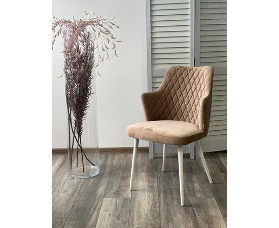 Стул HERMAN 360 град. БЕЖЕВЫЙ #5, велюр / белый каркас М-City, изображение 5 | Интернет магазин мебели и декора LifeDekor