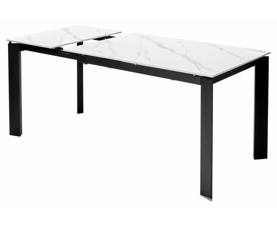 Стол CORNER 120 MATT WHITE MARBLE SINTERED STONE/ BLACK М-City, изображение 5 | Интернет магазин мебели и декора LifeDekor