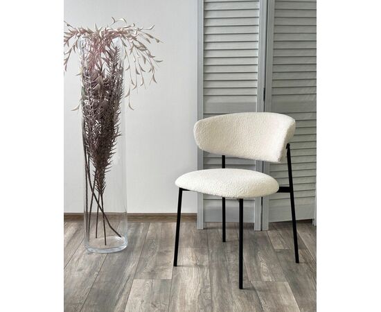 Стул ЛЕОНАРДО Soul 000 Белый, букле / черный каркас М-City, изображение 5 | Интернет магазин мебели и декора LifeDekor