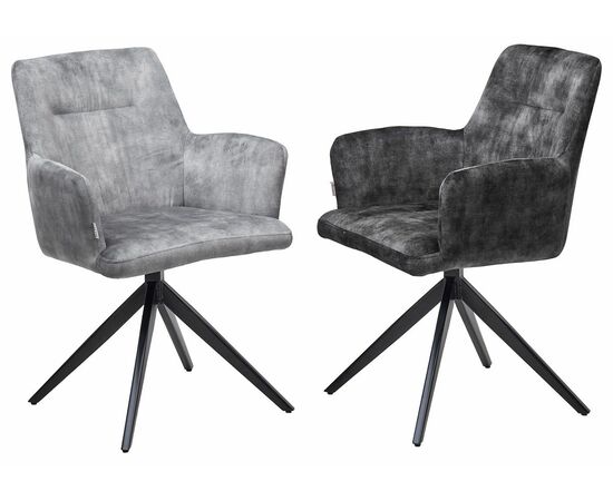 Стул DANTE 360 град.поворот UF912-06В античный серый, велюр без "пальчиковый"/черный, ®DISAUR, изображение 4 | Интернет магазин мебели и декора LifeDekor