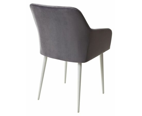 Стул BRANDY-X СЕРЫЙ #27 / белый каркас, велюр М-City, изображение 3 | Интернет магазин мебели и декора LifeDekor