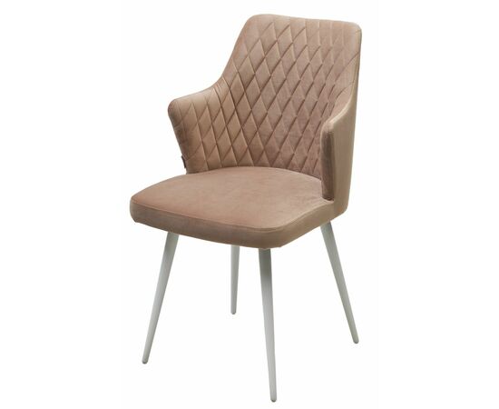 Стул HERMAN 360 град. БЕЖЕВЫЙ #5, велюр / белый каркас М-City | Интернет магазин мебели и декора LifeDekor