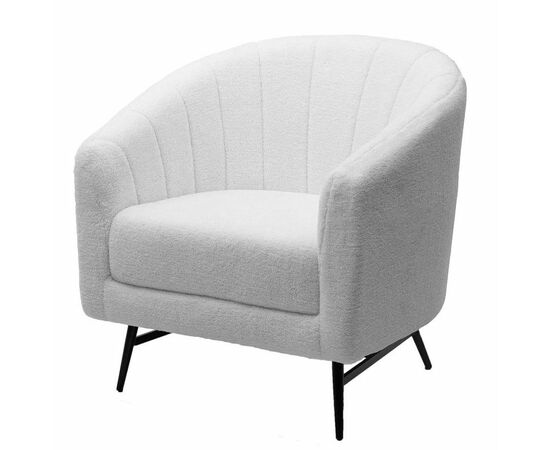 Кресло KALMAR NINI-01 Белый, teddy / черный каркас М-City | Интернет магазин мебели и декора LifeDekor