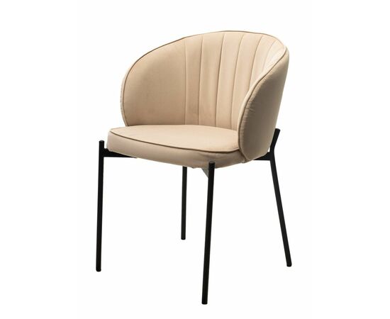 Стул ДЕНИ, цвет Velutto 05 Бежевый, велюр / черный каркас М-City | Интернет магазин мебели и декора LifeDekor