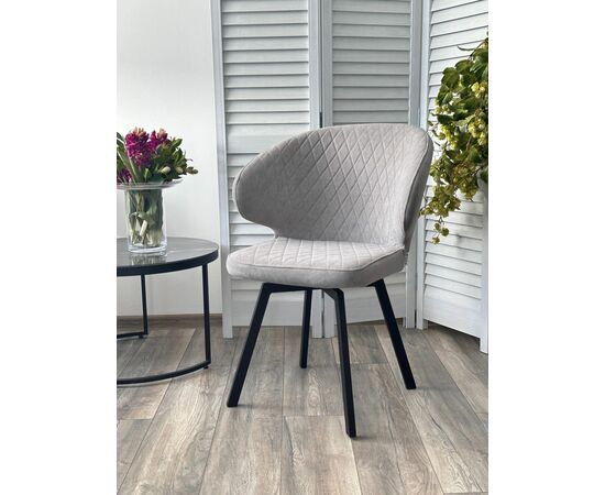 Стул ХИЛТОН 360 град., цвет B22 Серый, велюр / черный каркас М-City, изображение 2 | Интернет магазин мебели и декора LifeDekor