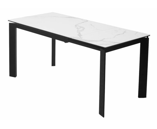 Стол CORNER 120 MATTE STATUARIO Белый мрамор матовый керамика, стекло/ черный каркас М-City, изображение 5 | Интернет магазин мебели и декора LifeDekor