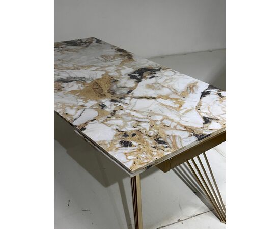 Стол ACERRA NEW 160 GRAND JADE SOLID CERAMIC/ каркас цвета шампань М-City, изображение 6 | Интернет магазин мебели и декора LifeDekor