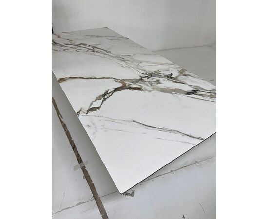 Стол ENNA 220 KL-188 Контрастный мрамор матовый, итальянская керамика/ каркас цвета шампань М-City, изображение 5 | Интернет магазин мебели и декора LifeDekor