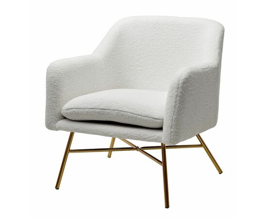 Кресло SHEEP NINI-01 Белый, teddy / золотой каркас М-City | Интернет магазин мебели и декора LifeDekor