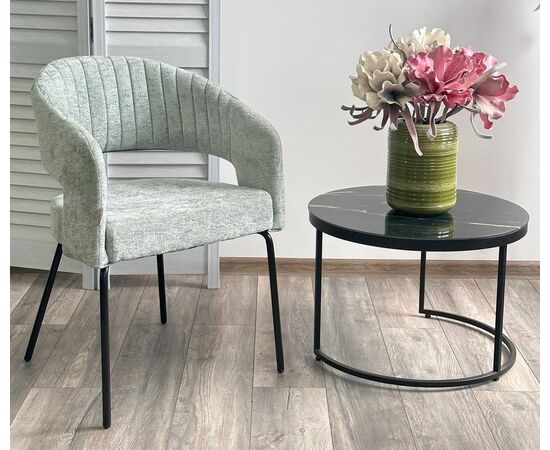 Стул SNUG 3018-04 мятный, шенилл / черный каркас, ®DISAUR, изображение 2 | Интернет магазин мебели и декора LifeDekor