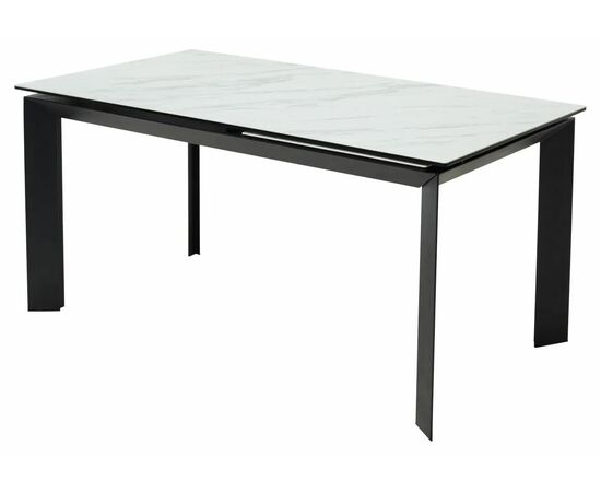 Стол CREMONA 180 KL-99 Белый мрамор матовый, итальянская керамика / черный каркас М-City | Интернет магазин мебели и декора LifeDekor
