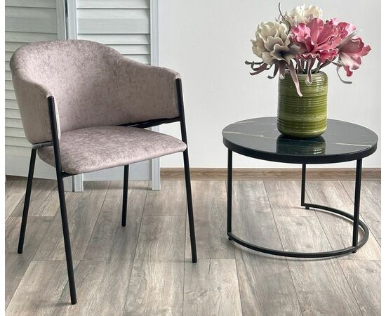 Стул ДИЛЛ, цвет RAIN 11 капучино, велюр / черный каркас М-City, изображение 3 | Интернет магазин мебели и декора LifeDekor