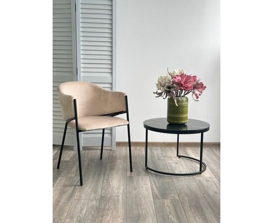 Стул ДИЛЛ, цвет H-06 Бежевый, велюр / черный каркас М-City, изображение 3 | Интернет магазин мебели и декора LifeDekor