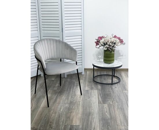 Стул ГЕММА, цвет H-09 Светло-серый, велюр / черный каркас М-City, изображение 2 | Интернет магазин мебели и декора LifeDekor