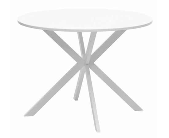 Стол ВЕГА D100 Белый, стекло/ белый каркас М-City | Интернет магазин мебели и декора LifeDekor