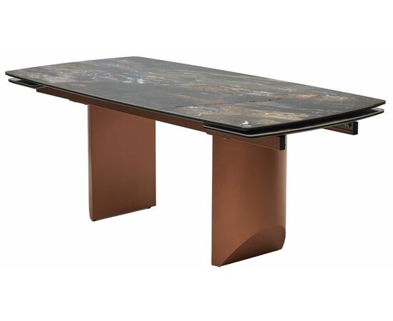 Стол ПУАНТО 200 TITANIUM LAWA NERO, керамика / МЕДЬ каркас М-City | Интернет магазин мебели и декора LifeDekor