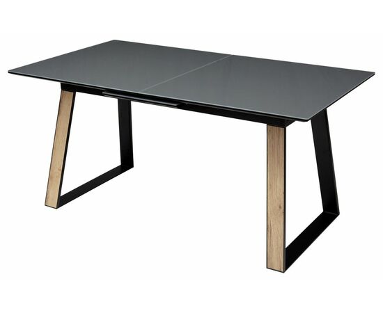 Стол Франк 160 ГРАФИТ, стекло / ДУБ ГАЛИФАКС-ЧЕРНЫЙ, М-City | Интернет магазин мебели и декора LifeDekor