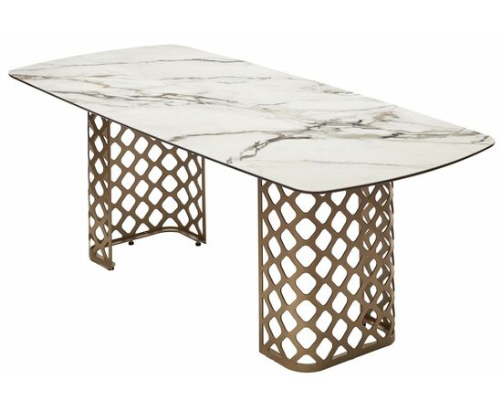 Стол CHIAVARI 220 KL-188 Контрастный мрамор матовый, итальянская керамика / Шампань М-City, изображение 7 | Интернет магазин мебели и декора LifeDekor