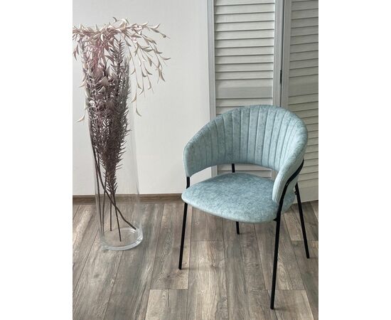 Стул ГЕММА, цвет RAIN 7 breeze, велюр / черный каркас М-City, изображение 3 | Интернет магазин мебели и декора LifeDekor