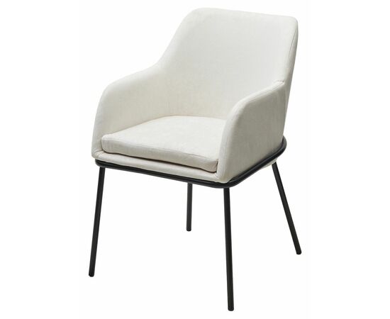 Стул АЛИСТЕР, цвет RAIN 1 молочный велюр / черный каркас М-City | Интернет магазин мебели и декора LifeDekor