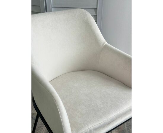 Стул АЛИСТЕР, цвет RAIN 1 молочный велюр / черный каркас М-City, изображение 4 | Интернет магазин мебели и декора LifeDekor