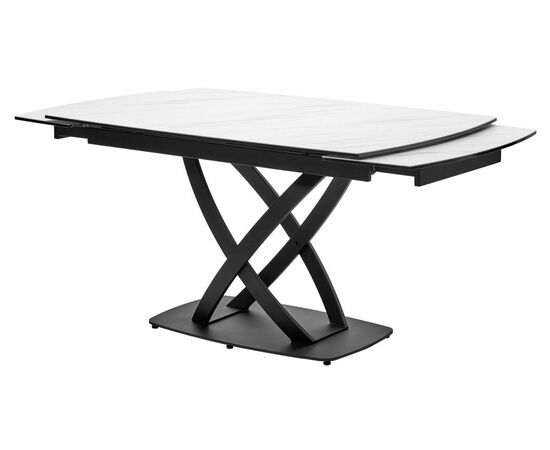 Стол FOGGIA 140 KL-99 Белый мрамор матовый, итальянская керамика/ черный каркас М-City, изображение 6 | Интернет магазин мебели и декора LifeDekor