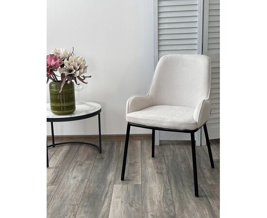 Стул BRIO CATO-01 Белый, фактурная ткань / черный каркас, ®DISAUR, изображение 3 | Интернет магазин мебели и декора LifeDekor