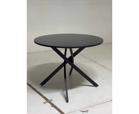 Стол ДАРИО D100 Черный, стекло/ Черный каркас М-City, изображение 2 | Интернет магазин мебели и декора LifeDekor