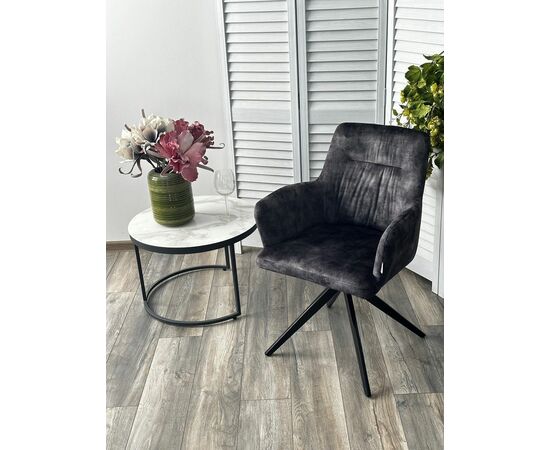 Стул DANTE 360 град.поворот UF912-06В античный серый, велюр без "пальчиковый"/черный, ®DISAUR, изображение 5 | Интернет магазин мебели и декора LifeDekor