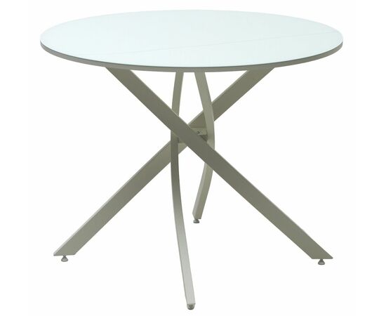 Стол ДАРИО D100 Белый, стекло/ Белый каркас М-City | Интернет магазин мебели и декора LifeDekor