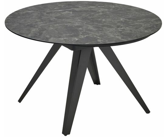 Стол AKSEL 130 цвет Mona Lisa Cерый мрамор, керамика, / Темно-серый каркас. ®DISAUR, изображение 4 | Интернет магазин мебели и декора LifeDekor