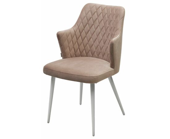 Стул HERMAN БЕЖЕВЫЙ #5, велюр / белый каркас М-City | Интернет магазин мебели и декора LifeDekor