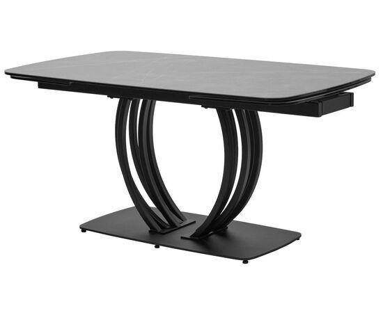 Стол MATERA 160 KL-136 Серый мрамор матовый, итальянская керамика/ черный каркас М-City | Интернет магазин мебели и декора LifeDekor