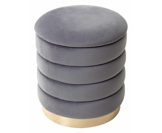 Пуф для гостиной ФРЕД серый #27, велюр / золотой каркас М-City | Интернет магазин мебели и декора LifeDekor