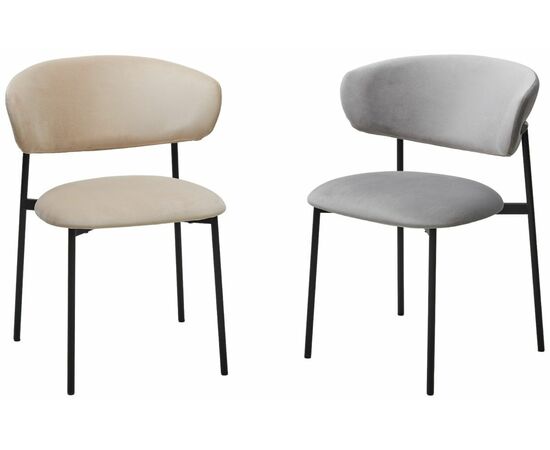 Стул ЛЕОНАРДО H-09 Светло-серый, велюр / черный каркас М-City, изображение 2 | Интернет магазин мебели и декора LifeDekor