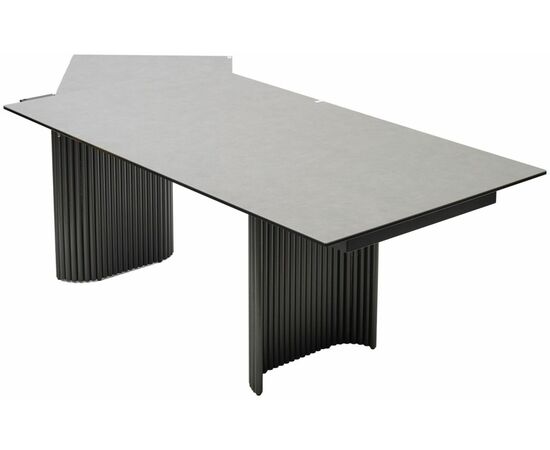 Стол RAGNAR 180 цвет 1699 Серая кожа, керамика / Темно-серый каркас, ®DISAUR, изображение 11 | Интернет магазин мебели и декора LifeDekor