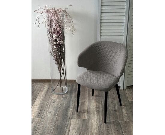 Стул ХИЛТОН, цвет B22 Серый, велюр / черный каркас М-City, изображение 3 | Интернет магазин мебели и декора LifeDekor