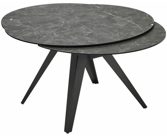 Стол AKSEL 130 цвет Mona Lisa Cерый мрамор, керамика, / Темно-серый каркас. ®DISAUR, изображение 5 | Интернет магазин мебели и декора LifeDekor