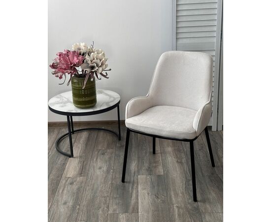 Стул BRIO CATO-01 Белый, фактурная ткань / черный каркас, ®DISAUR, изображение 2 | Интернет магазин мебели и декора LifeDekor