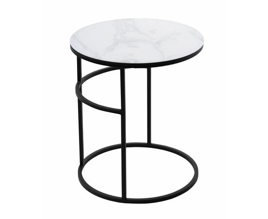 Журнальный столик Френсис Белый мрамор, стекло/ черный M-city | Интернет магазин мебели и декора LifeDekor