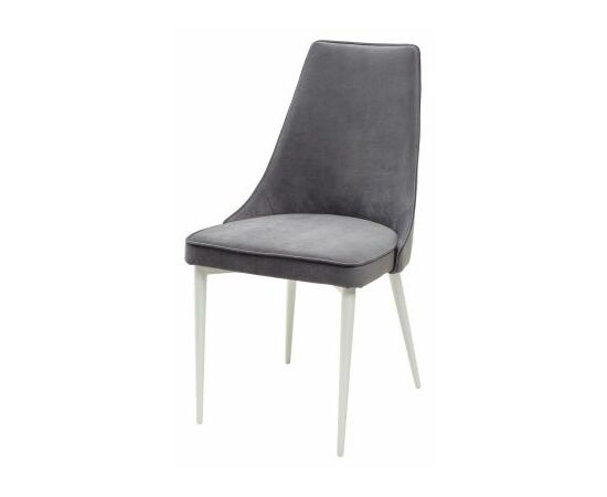 Стул NEPAL-P СЕРЫЙ #27, велюр/ белый каркас М-City | Интернет магазин мебели и декора LifeDekor