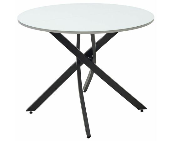 Стол ДАРИО D100 Белый, стекло/ Черный каркас М-City, изображение 8 | Интернет магазин мебели и декора LifeDekor