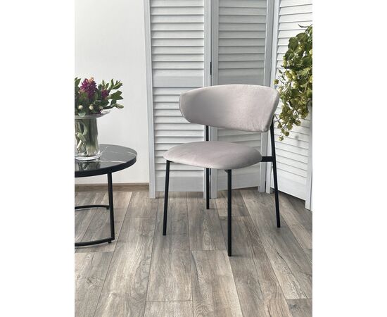 Стул ЛЕОНАРДО H-09 Светло-серый, велюр / черный каркас М-City, изображение 4 | Интернет магазин мебели и декора LifeDekor