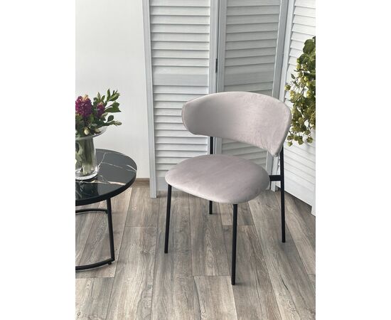 Стул ЛЕОНАРДО H-09 Светло-серый, велюр / черный каркас М-City, изображение 5 | Интернет магазин мебели и декора LifeDekor