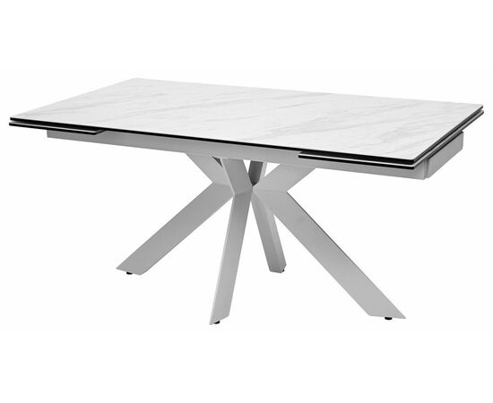 Стол BELLUNO 160 MARBLES KL-99 Белый мрамор матовый, итальянская керамика/ белый каркас М-City, изображение 3 | Интернет магазин мебели и декора LifeDekor