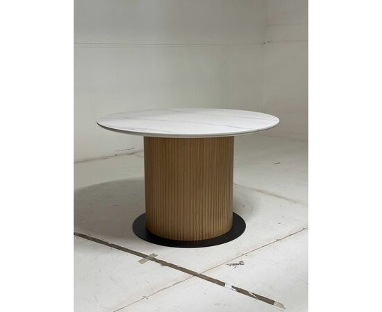 Стол MESA D120 цвет БЕЛЫЙ МРАМОР M326 / Каркас OAK, ®DISAUR, изображение 3 | Интернет магазин мебели и декора LifeDekor