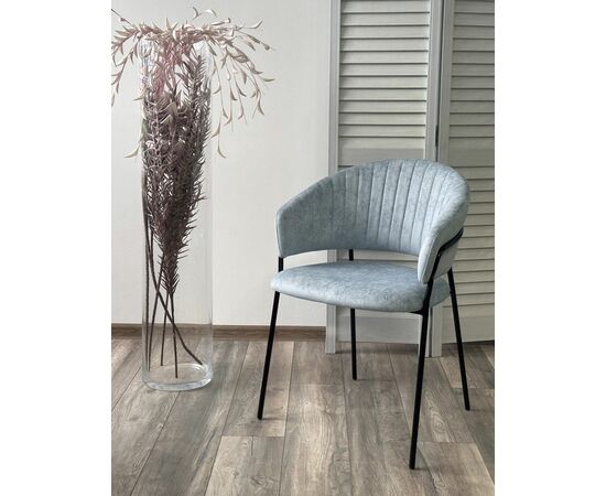 Стул ГЕММА, цвет RAIN 13 blue, велюр / черный каркас М-City, изображение 5 | Интернет магазин мебели и декора LifeDekor