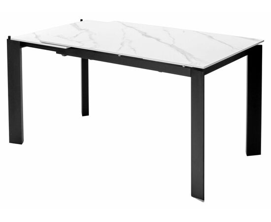 Стол CORNER 120 MATT WHITE MARBLE SINTERED STONE/ BLACK М-City, изображение 4 | Интернет магазин мебели и декора LifeDekor