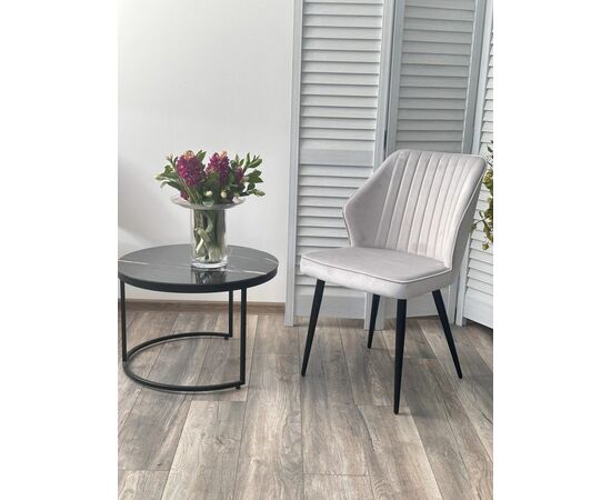 Стул SEATTLE-V СВЕТЛО-СЕРЫЙ BM-4, велюр / черный каркас М-City, изображение 3 | Интернет магазин мебели и декора LifeDekor