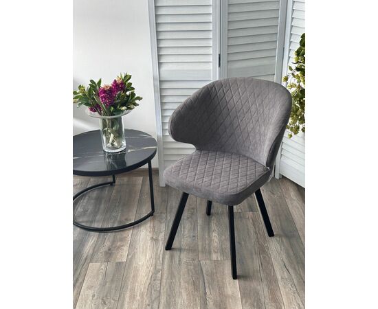 Стул ХИЛТОН 360 град., цвет B28 Темно-серый, велюр / черный каркас М-City, изображение 3 | Интернет магазин мебели и декора LifeDekor